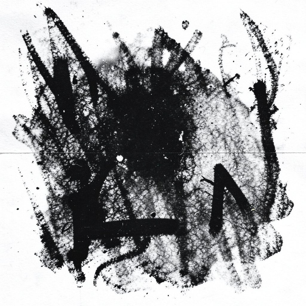 Hand-drawn charcoal still life of three vape devices grouped together, dramatic light and dark contrast, muted yellow accent stroke, gray paper texture.